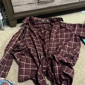 Red and creme flannel